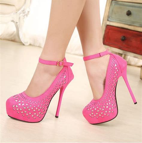 Girly Pink Strappy High Heel Fashion Shoes On Luulla