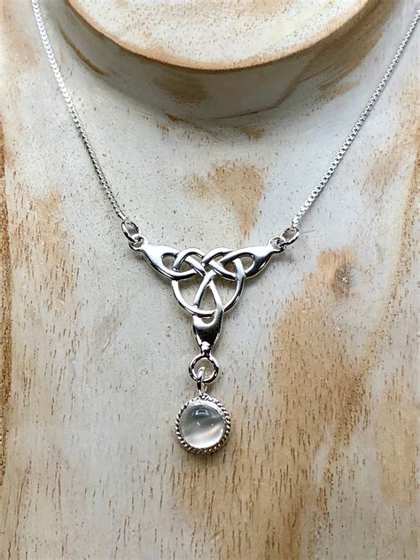 Celtic Trinity Knot Drop Necklaces Sterling Silver Ts For Her