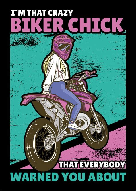 Sportbike Biker Chick Poster By Michael Displate