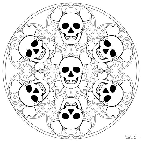 MANDALA COLORING PAGES: HALLOWEEN MANDALA COLORING PAGES