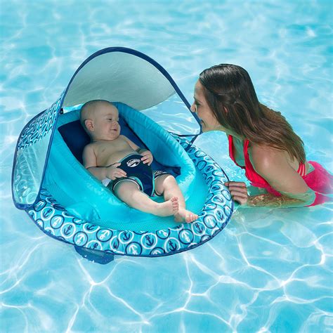 Baby spring float makes a wonderful baby shower gift for new parents; Swimways Infant Baby Spring Float Canopy - Blue | Kids ...