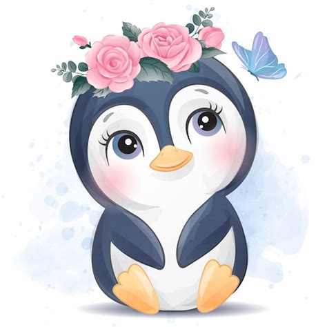 Cute Cartoon Baby Penguin