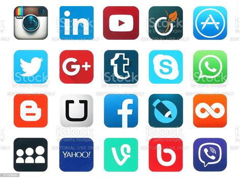 Popular Social Media Icons Stock Photo Download Image Now Whatsapp