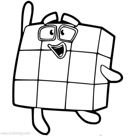Numberblocks 9 Coloring Coloring Pages