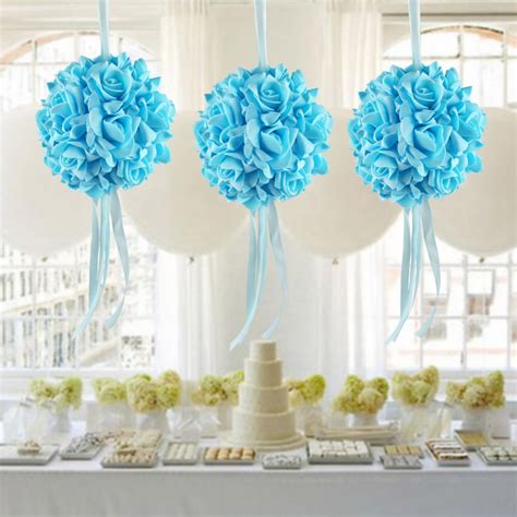 ··· silk centerpieces wedding kissing balls hanging decorative flower ball. 10pcs14cm Foam Flower Ball Artificial Rose Hanging Kissing ...