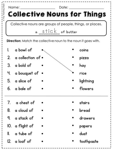 Collective Nouns 2nd Grade Worksheet