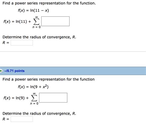 Oneclass Find A Power Series Representation For The Function And