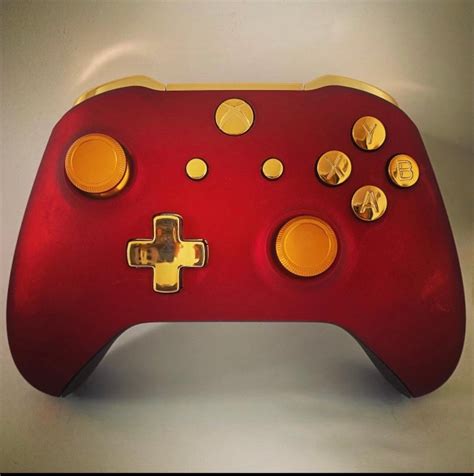 Custom Xbox One Controller Velvet Red And Chrome Gold Soft Etsy