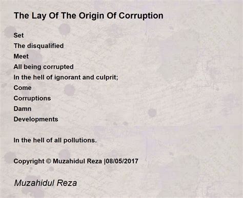 The Lay Of The Origin Of Corruption The Lay Of The Origin Of