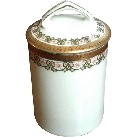 Antique Austrian Porcelain Lidded Condensed Milk Jar From