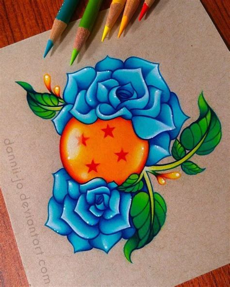 Discover more posts about dragon ball tattoo. Dragonball Roses. Brightly Colored Pencil Drawings. Click the image to see more of Danielle ...