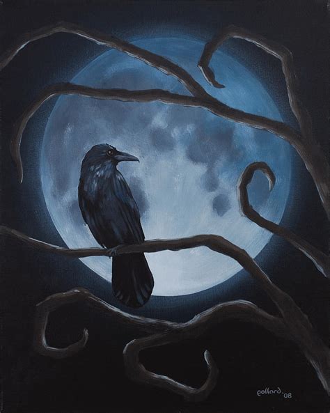 Raven Moon Painting By Glenn Pollard Fine Art America