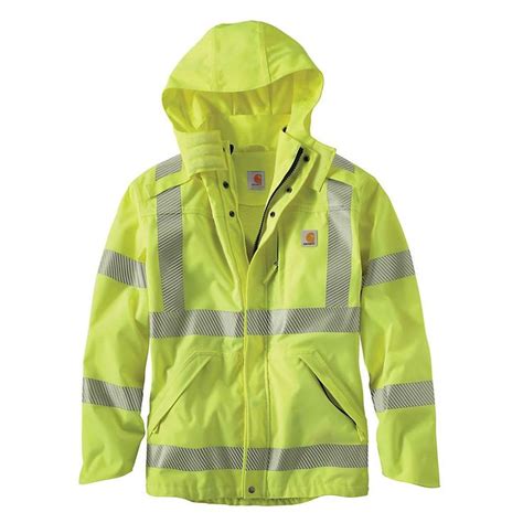 Carhartt Mens High Visibility Class 3 Waterproof Jacket Rain Jacket