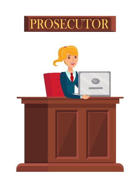Premium Vector Female Prosecutor At Work