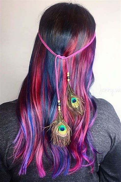 49 Rainbow Hair Ideas For Brunette Girls — No Bleach Required Rainbow