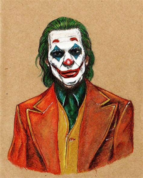 Portrait Of Joaquin Phoenix From The Movie Joker Tim Burton Joker
