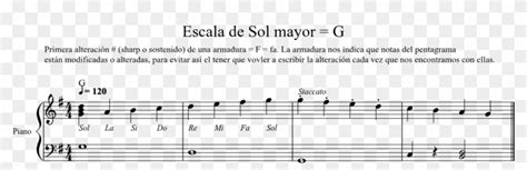 Escala De Sol Mayor G Sheet Music 1 Of 1 Pages Sheet Music Hd Png
