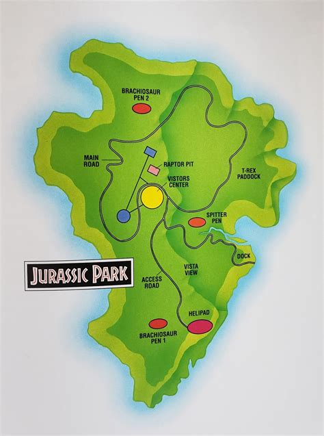 Original Jurassic Park Map