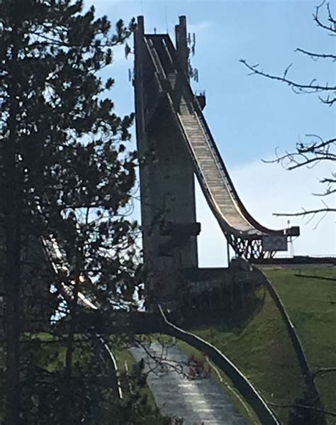 One Of The Lake Placid Olympic Ski Jump Ramps Incredibly High And