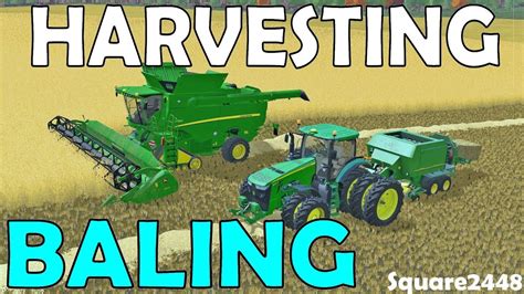 Farming Simulator 17 Harvesting And Baling Wheat Oregon Farms John