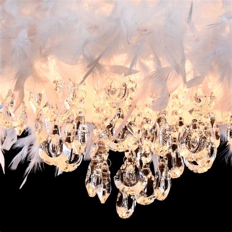 Modern white feather chandelier led pendant lamp suspension light ceiling light. OOFAY LIGHTÂ® Contemporary Luxuriant White Feather ...