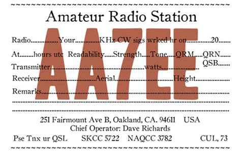 On Qsl Cards Dave Richards Aa7ee