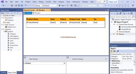 Ssrs Report Using Stored Procedure With Parameter