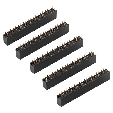 Buy 5pcs Female Pin Headers 2x20 Pins 254m Dual Row Short Pin Headers