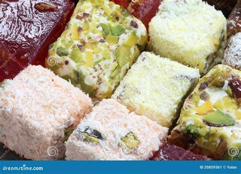 Assorted Turkish Delight Sweets Stock Image Image Of Reflection