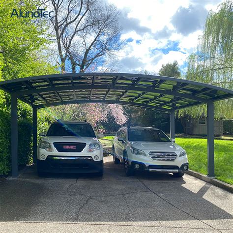 Alunotec Modern Design Aluminum Arched Garage Polycarbonate Roof Double