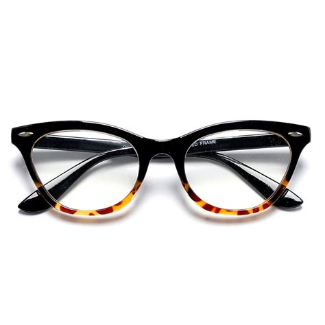 50mm Cat Eye Shaped Clear Lens Glasses With Rivets Glasses Fashion