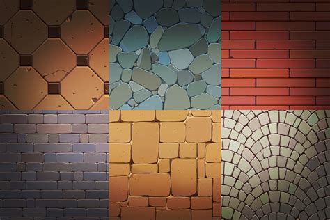Handpainted Floor Tiles Textures Cartoon 2d Tiles Unity Asset Store