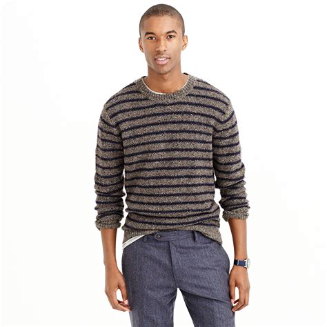 Jcrew Donegal Wool Sweater In Stripe In Gray For Men Lyst