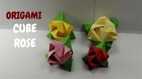 Origami Magic Cube Rose Flower Rose Mjk Origami Youtube