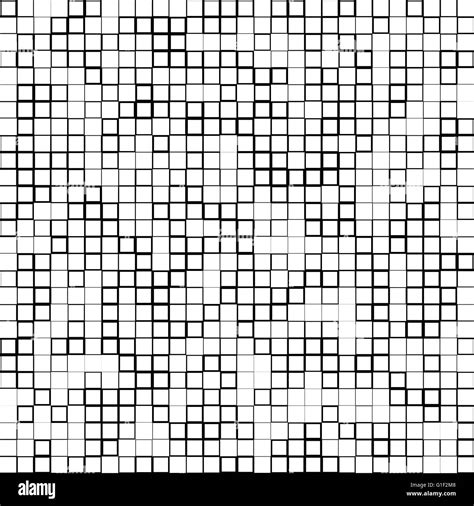 Mosaic Pattern With Random Squares Black And White Geometric Texture