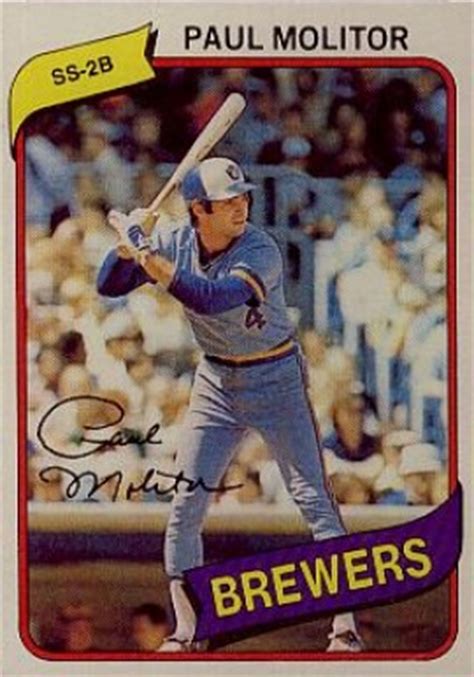 This set marked the end of an era in which topps was the only mainstream company with the mlb's blessing to print baseball cards. 1980 Topps Paul Molitor #406 Baseball Card Value Price Guide