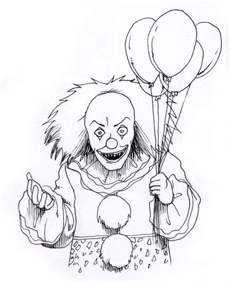 Scary Clown Coloring Page Coloring Home