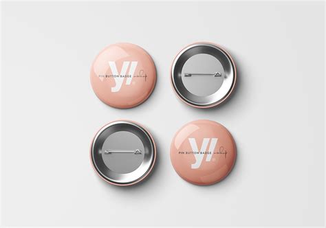 Pin Button Badge Mockup On Pantone Canvas Gallery