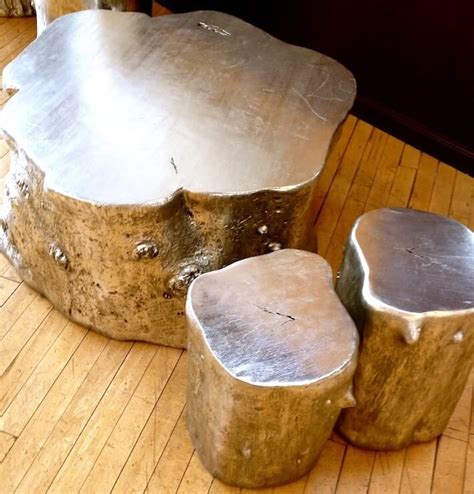 At times you may want to relax the feet onto it, somewhile it designs as a color tone, also different conditions it is enough as a workplace area. Silver painted tree trunk coffee and side tables or stools ...