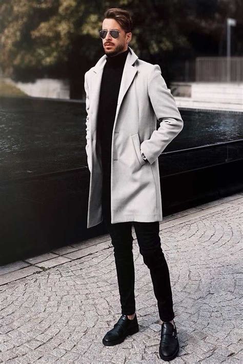Business Casual Men Style For Fashionable Gentlemen Light Grey Coat Outfit Business Casual