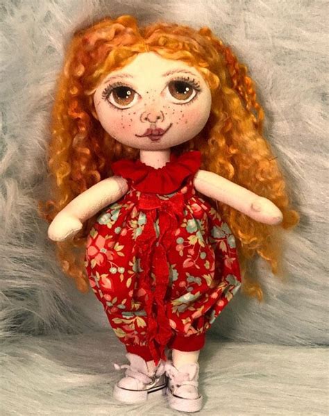 Cloth Art Doll Amber Ooak Fabric Textile Doll Collector Rag Etsy