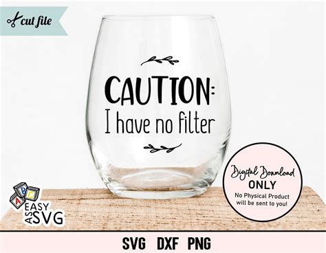 Caution I Have No Filter Svg Adulting Svg Caution Svg Etsy Canada