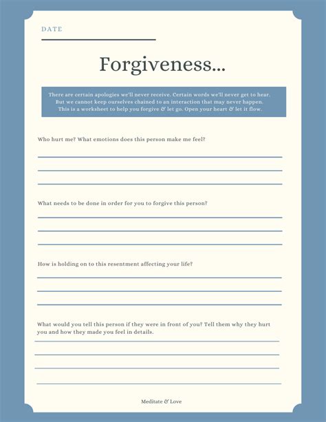 Printable Forgiveness Activities