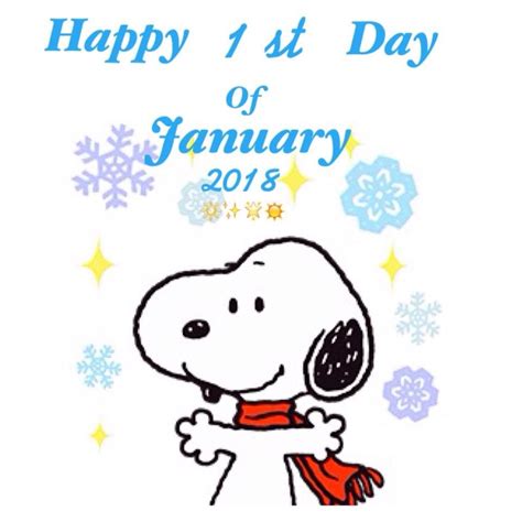 A Happy 1st Day Of January With Snoopy And Snowflakes