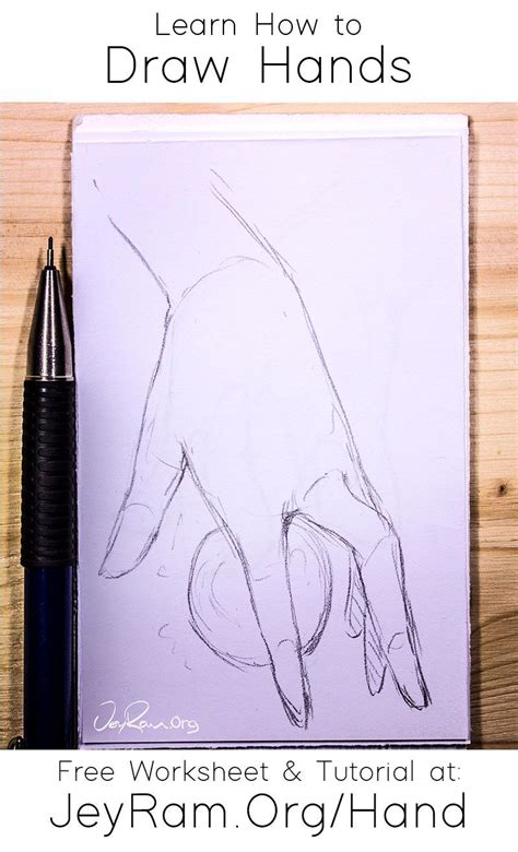 Learn How To Draw Hands With The Free Worksheet On The Site And The Step