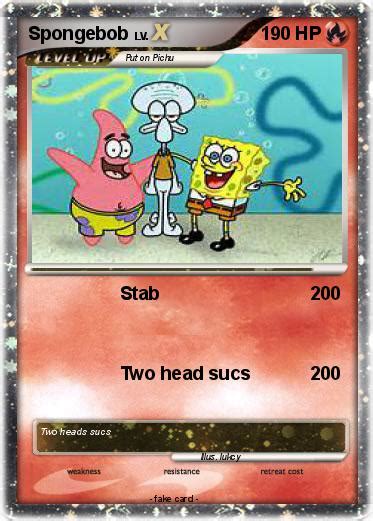 Pokémon Spongebob 1987 1987 Stab My Pokemon Card
