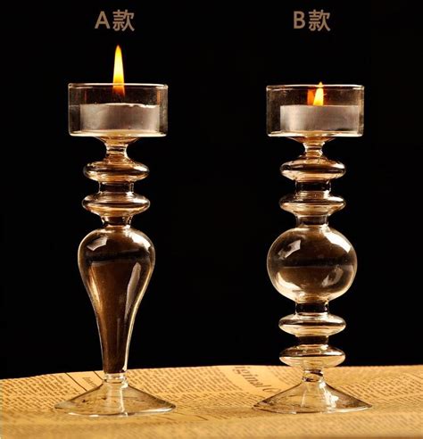 Crystal Glass Candlestick Weeding Home Decor Hang Candle