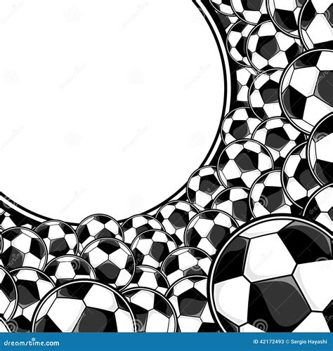 Soccer Balls Border Background Stock Vector Image 42172493