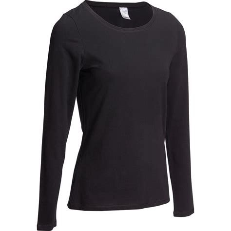 100 Womens Long Sleeved Stretching T Shirt Black