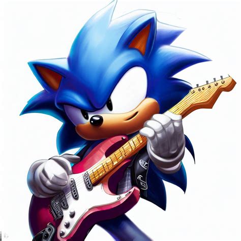 Sonic Playing Electric Guitar By Cyantinn On Deviantart
